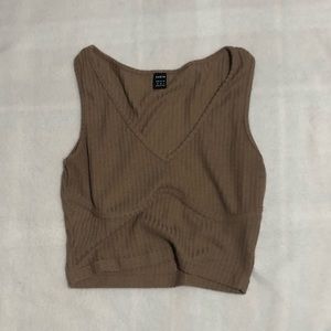 Brown Cropped Tank Top